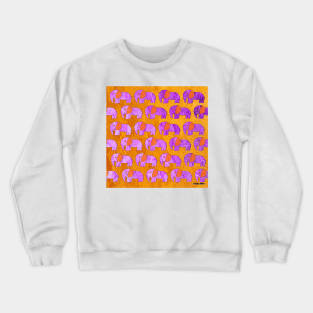 elephant march in gold painting pattern ecopop Crewneck Sweatshirt